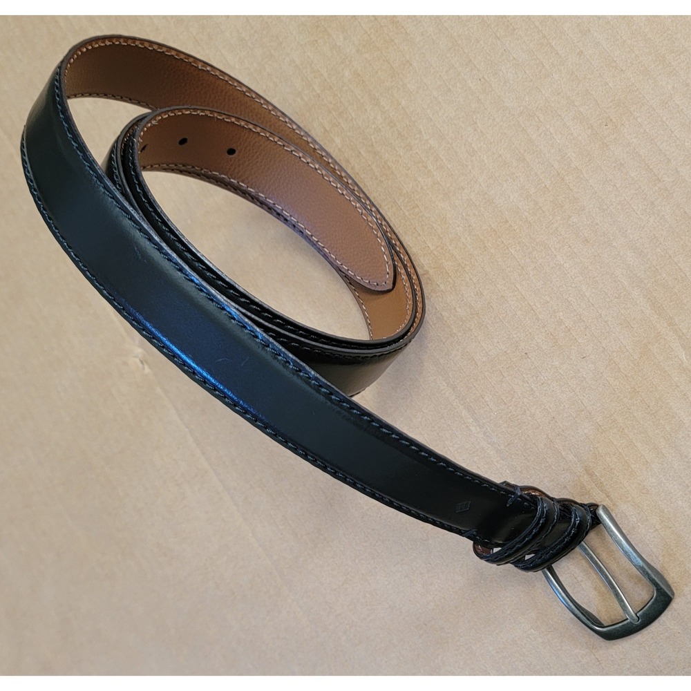 Joseph Abboud Mens Black Leather Belt 48 120 Handcrafted in Italy 13014X 001